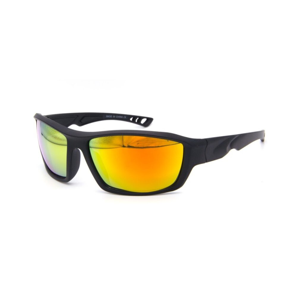 Sports Men Sunglasses Yellow Mirror Lens Wrap Around Shield Lentes Gafas Humbres